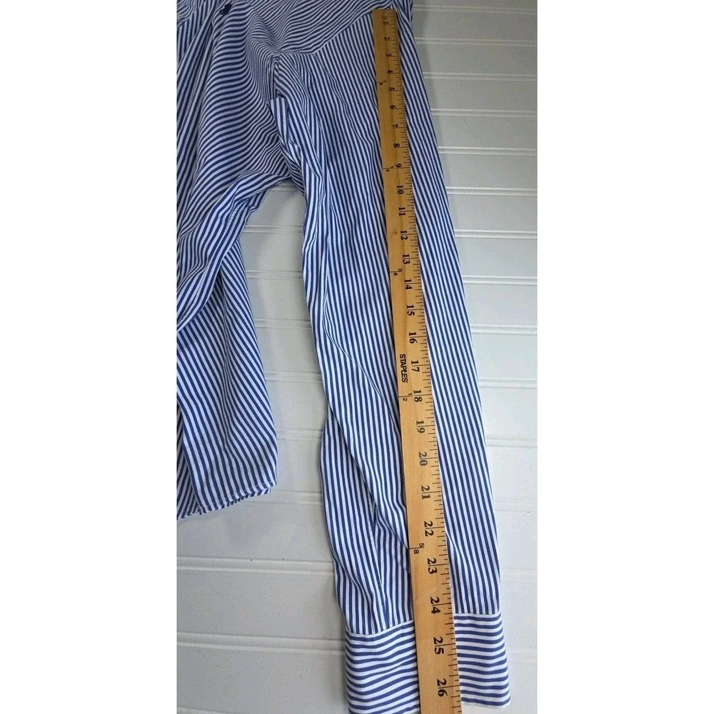 Ralph Lauren Dress Shirt Custom Fit Long Sleeve BLUE/WHITE Striped Mens 2XL